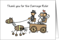 Wedding Carriage Driver Thank You Stick Figures card