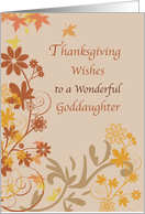 Goddaughter Thanksgiving Wishes with Flowers and Leaves card