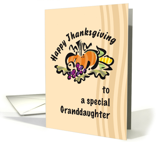Happy Thanksgiving for Granddaughter with Vegetables Illustration card