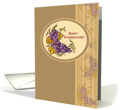 Happy Thanksgiving for Teacher with Grapes and Leaves Holiday card