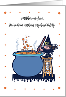 Mother In Law Funny Halloween Witches Brew card