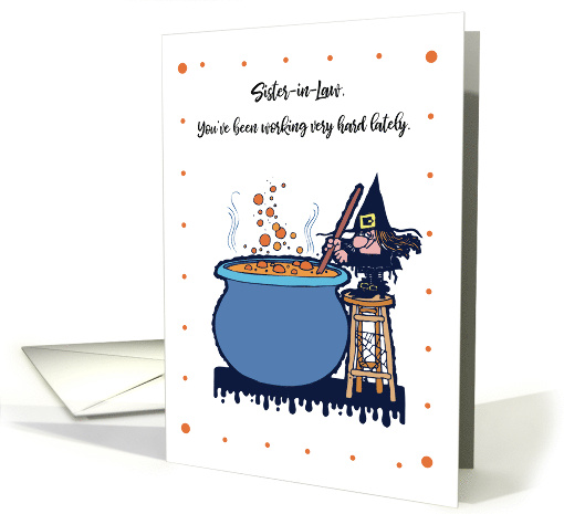 Sister In Law Funny Halloween Witches Brew card (269709)