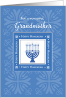 Grandmother Hanukkah Wishes Blue Menorah card