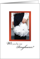 Will You be our Ring Bearer Heart Shaped Wedding Ring Pillow card