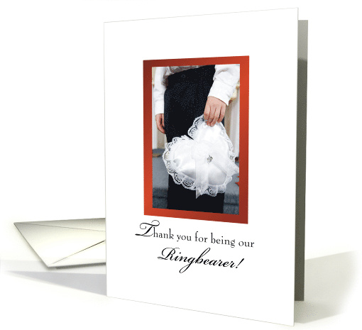 Thank you Ring Bearer Boy with Wedding Ring Pillow card (299986)