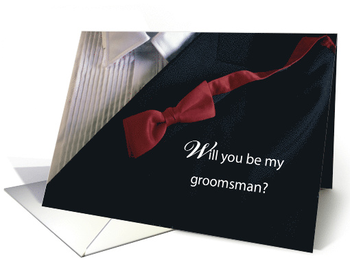 Will You Be My Groomsman Invitation with Red Tie and... (300012)