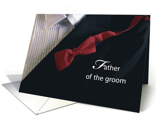 Father of the Groom Thank You Red Tie with Black Tuxedo card (300050)