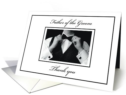 Father of Groom Thank You Black and White Collection Wedding card