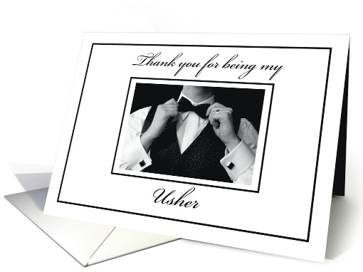 Usher Thank You Black and White Collection Wedding card (313044)