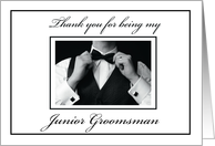 Junior Groomsman Thank You Black and White Collection Wedding card