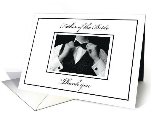 Father of the Bride Thank You Black and White Collection Wedding card