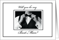 Will you be my Best Man Black and White Collection Wedding card