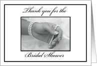 Thank You for the Bridal Shower Black and White Collection Wedding card
