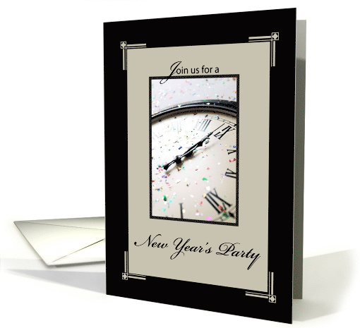 New Years Eve Party Invitation Sophisticated with Clock... (314910)