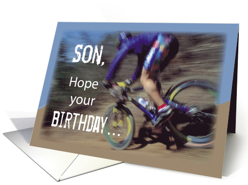 Son Birthday with Mountain Bike Sport card (321254)