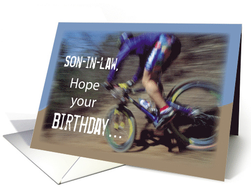 Son in law Birthday with Mountain Bike Sports card (321258)