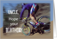 Uncle Birthday with Mountain Bike Sport card