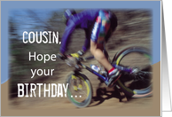 Cousin Birthday with Mountain Bike Sport Outdoors card