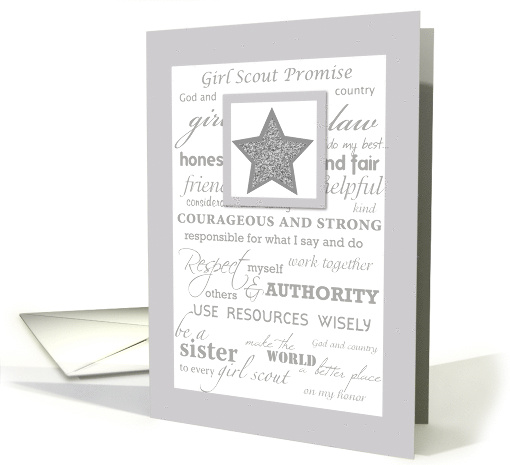 Girl Scout Silver Award Congratulations with Star Promise... (337454)
