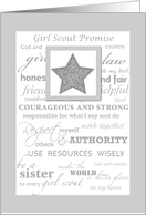 Girl Scout Silver Award Congratulations with Star Promise and Laws card