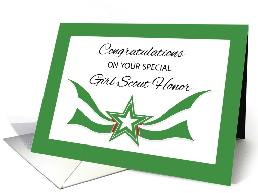 Girl Scout Honor Congratulations on Award with Star card (337966)