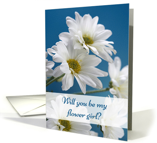Be my Flower Girl Wedding Invitation with Daisies Flowers card