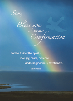 Son Confirmation Congratulations with Rainbow and Dove