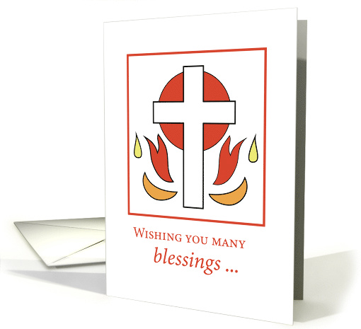 Confirmation Congratulations Cross Fire Red on White card (361835)