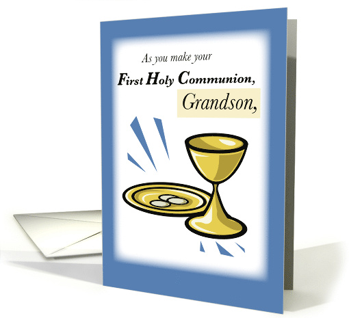 GRANDSON First Communion Congratulations with Hosts and... (366134)