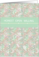 Honest Open Willing Recovery Birthday 12 Step Addiction card