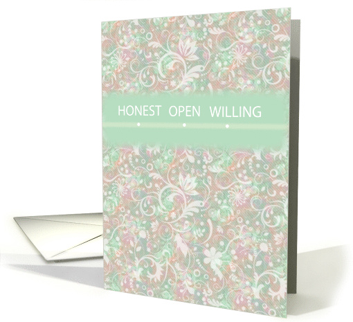 Honest Open Willing Recovery Encouragement 12 Step Addiction card