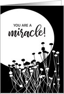 Recovery Anniversary You are a Miracle Black and White card