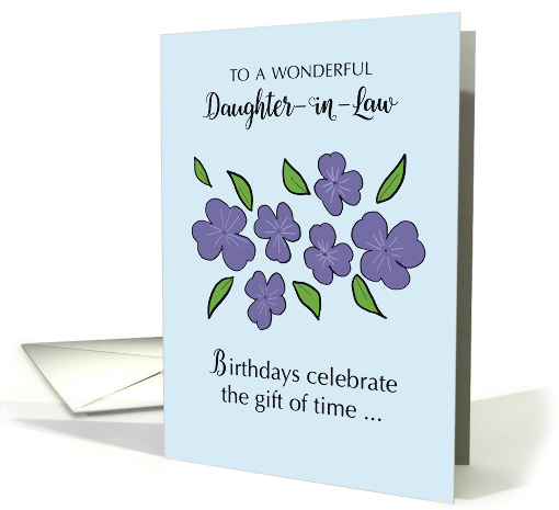 Daughter In Law Birthday with Violet Flowers and Leaves card (371331)