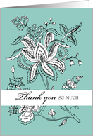 BEING in our wedding Thank You with Flowers Illustration card