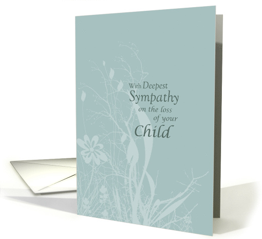 Sympathy Loss of Child with Wildflowers and Leaves Condolences card