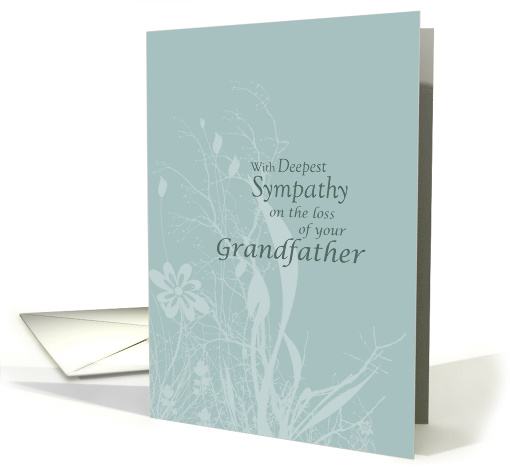 Sympathy Loss of Grandfather with Wildflowers and Leaves card (376134)