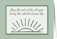 End and Rebirth Persian New Year with Rising Sun Holiday card