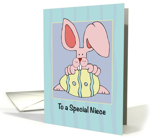 Niece Ear Resistible Easter Bunny with Colored Egg card (376704)