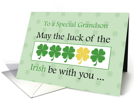 Grandson Luck Of The Irish Shamrocks St Patricks Day card (378292)