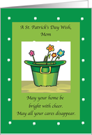 Mom St Patricks Day Hat with Flowers card