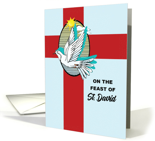 Feast of St. David Dove on Red Cross card (379215)