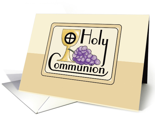 Quads Congratulations on First Communion with Chalice and Grapes card