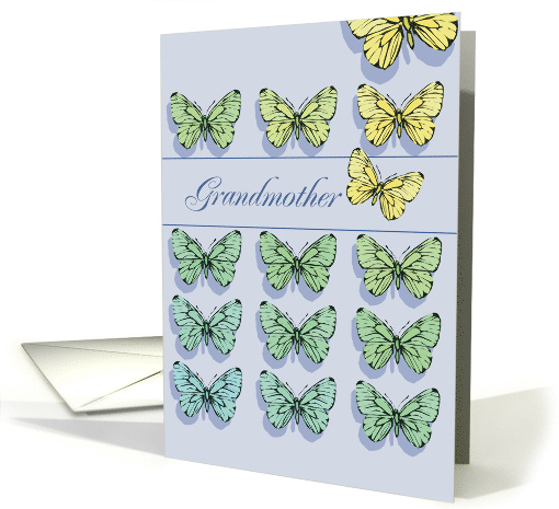 Grandmother Mothers Day with Rows of Butterflies on Light Blue card