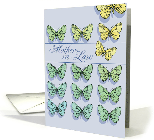 Mother in Law on Mother's Day with Rows of Flying Butterflies card