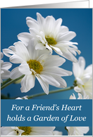 Friend on Mothers Day with White Daisies on Blue Sky card
