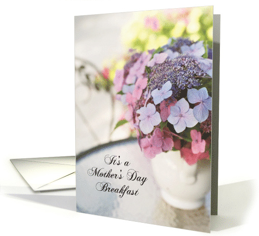 Mother's Day Breakfast Invitation with Flowers on Table card (391253)