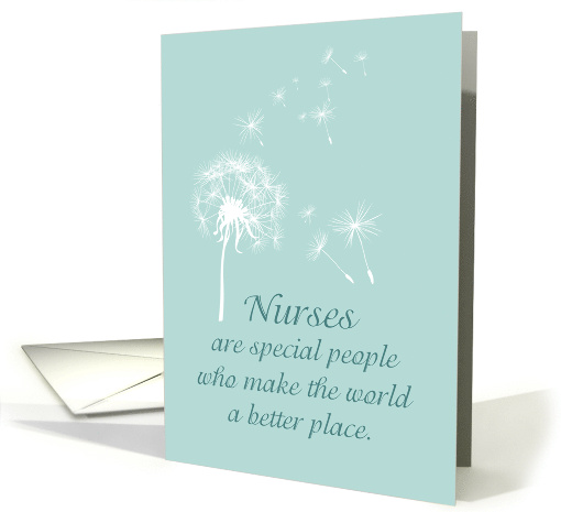 Nurse Special Person Dandelion on Teal Green card (413269)