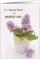 Aunt Nurses Day with Lilacs in Coffee Mug Vase card
