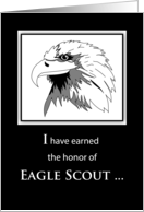 Eagle Scout Project Thank You with Eagle in Black and White Sketch card