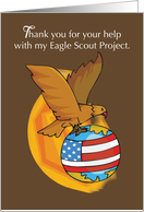 Eagle Scout Thank You World Eagle and US Flag card